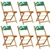 vidaXL Chaises de jardin pliantes lot de 6 vert tissu et bois massif