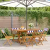 vidaXL Chaises de jardin pliantes lot de 6 tissu et bois massif