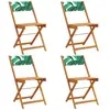 vidaXL Chaises de jardin pliantes lot de 4 vert tissu et bois massif