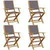 vidaXL Chaises de jardin pliantes lot de 4 tissu et bois massif