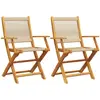 vidaXL Chaises de jardin pliantes lot de 4 beige bois d'acacia massif
