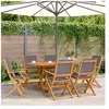 vidaXL Chaises de jardin pliantes lot de 8 tissu et bois massif