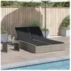 vidaXL Chaise longue double avec coussins gris clair résine tressée