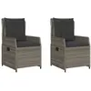vidaXL Chaises inclinables de jardin lot de 2 gris résine tressée