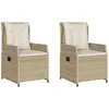 vidaXL Chaises inclinables de jardin lot de 2 beige résine tressée