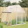 vidaXL Serre avec cadre de fondation argent 224x169x195cm Aluminimum