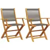 vidaXL Chaises de jardin pliables lot de 8 gris bois d'acacia massif