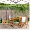 vidaXL Chaises inclinables de jardin lot de 4 tissu et bois massif