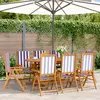 vidaXL Chaises inclinables de jardin lot de 8 tissu et bois massif