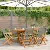 vidaXL Chaises de jardin pliantes lot de 6 gris poly rotin bois massif