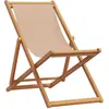 vidaXL Chaises de plage pliantes lot de 2 taupe tissu et bois massif
