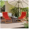 vidaXL Chaises de plage pliables lot de 2 rouge tissu