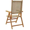 vidaXL Chaises inclinables de jardin lot de 6 beige rotin bois massif