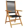 vidaXL Chaises inclinables de jardin lot de 6 noir bois massif acacia