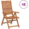 vidaXL Chaises inclinables de jardin lot de 8 bois massif acacia