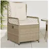 vidaXL Chaises inclinables de jardin lot de 2 beige résine tressée