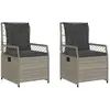 vidaXL Chaises inclinables de jardin lot de2 gris clair résine tressée