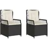 vidaXL Chaises inclinables de jardin lot de 2 noir résine tressée
