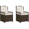 vidaXL Chaises inclinables de jardin lot de 2 marron résine tressée