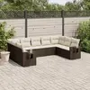 vidaXL Salon de jardin avec coussins 9 pcs marron résine tressée
