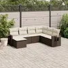 vidaXL Salon de jardin avec coussins 7 pcs marron résine tressée