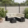 vidaXL Salon de jardin 6 pcs avec coussins noir résine tressée