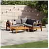 vidaXL Salon de jardin avec coussins 4 pcs bois d'acacia massif