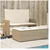 vidaXL Banc de jardin et coussins et repose-pied beige résine tressée