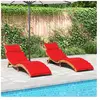 vidaXL Chaises longues avec coussins lot de 2 rouge bois massif acacia
