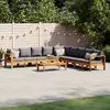 vidaXL Salon de jardin avec coussins 6 pcs bois d'acacia solide