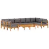 vidaXL Salon de jardin avec coussins 8 pcs bois massif d'acacia