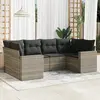 vidaXL Salon de jardin 6 pcs avec coussins gris clair résine tressée
