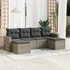 vidaXL Salon de jardin 6 pcs avec coussins gris clair résine tressée