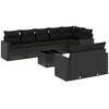 vidaXL Salon de jardin 9 pcs avec coussins noir résine tressée