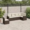 vidaXL Salon de jardin avec coussins 6 pcs marron résine tressée
