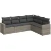 vidaXL Salon de jardin 6 pcs avec coussins gris résine tressée