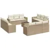 vidaXL Salon de jardin avec coussins 13 pcs beige résine tressée