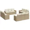vidaXL Salon de jardin avec coussins 12 pcs beige résine tressée