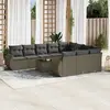 vidaXL Salon de jardin 11 pcs avec coussins gris clair résine tressée
