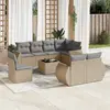 vidaXL Salon de jardin avec coussins 9 pcs beige résine tressée