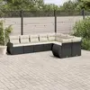 vidaXL Salon de jardin 9 pcs avec coussins noir résine tressée