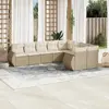 vidaXL Salon de jardin avec coussins 9 pcs beige résine tressée
