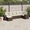 vidaXL Salon de jardin avec coussins 7 pcs marron résine tressée