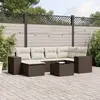 vidaXL Salon de jardin avec coussins 7 pcs marron résine tressée