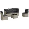 vidaXL Salon de jardin 6 pcs avec coussins gris clair résine tressée