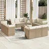 vidaXL Salon de jardin avec coussins 13 pcs beige résine tressée