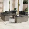 vidaXL Salon de jardin avec coussins 13 pcs gris résine tressée