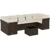 vidaXL Salon de jardin 8 pcs avec coussins marron résine tressée