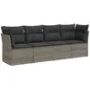 vidaXL Salon de jardin 4 pcs avec coussins gris résine tressée