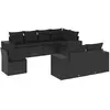 vidaXL Salon de jardin 8 pcs avec coussins noir résine tressée